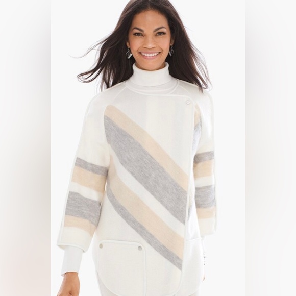 Chico's Jackets & Blazers - Chico’s boiled wool wrap coat jacket size 1 petite M